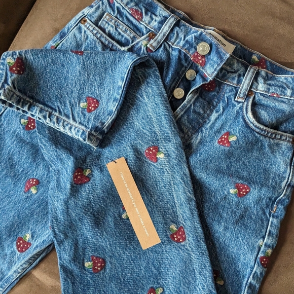 Reformation Denim - REFORMATION high-rise embroidered mushroom jeans (brand new w/ tag!)